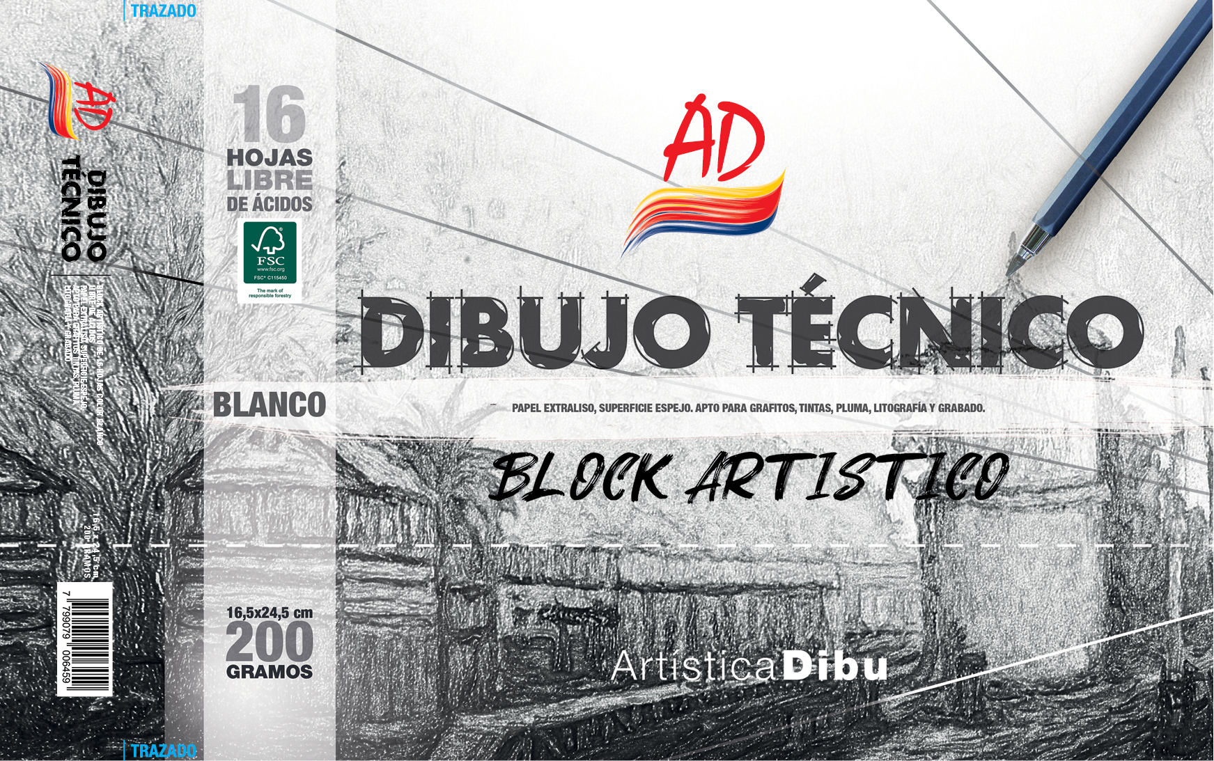 BLOCK DIBUJO TECNICO BLANCO 200G. - 16,5*24,5